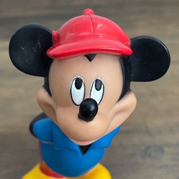 VINTAGE Disne MICKEY MOUSE Toy Figure Hard Plastic Bath Cake Topper Collectible - Picture 9 of 10